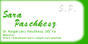 sara paschkesz business card